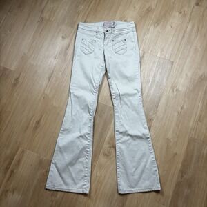 Vintage Plugg Flare Beige Corduroy Boho 90s Wide Leg Junior Size 1 Y2K